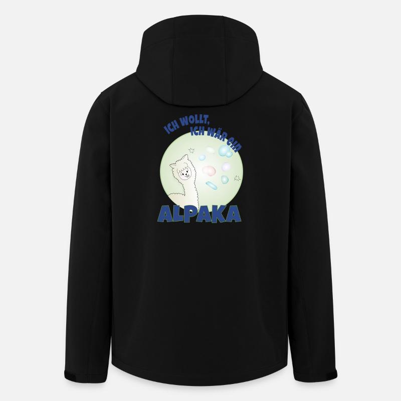 Ich wollt, ich wär ein Alpaka - Recycelte Männer Softshell-Jacke von Stanley/Stella - Schwarz