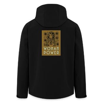 Woman Power – Sunflower Girl Clipart - Men’s Recycled Softshell Jacket by Stanley/Stella - black - Back - AI Model Male 185 light (185cm)