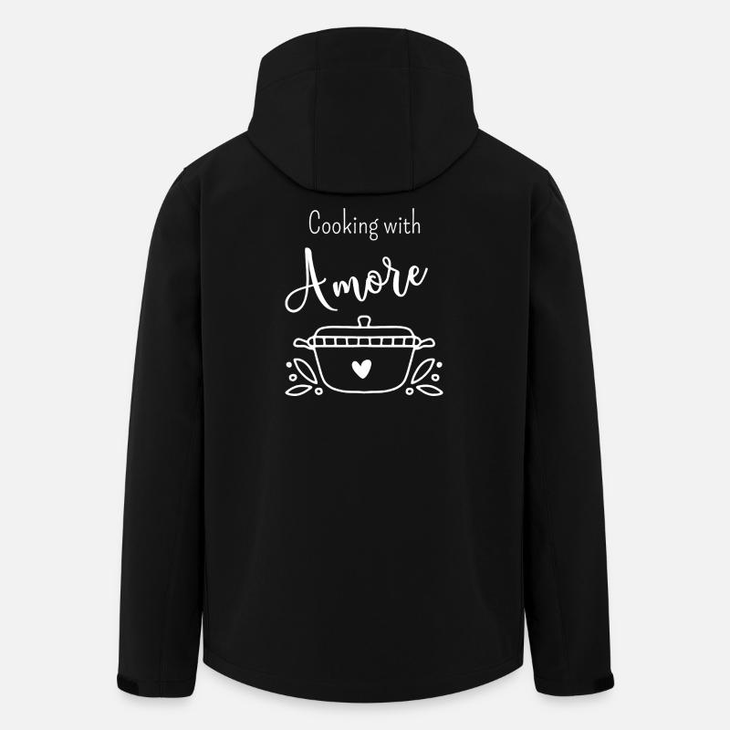 Kochen | Kochen Design | coocking with amore | - Recycelte Männer Softshell-Jacke von Stanley/Stella - Schwarz