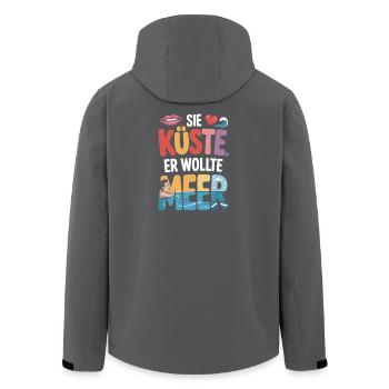 Sie Küste Er Wollte Meer Strand Liebe Welle Surfer - Recycelte Männer Softshell-Jacke von Stanley/Stella - Anthrazit - Hinten - AI Model Male 185 light (185cm)