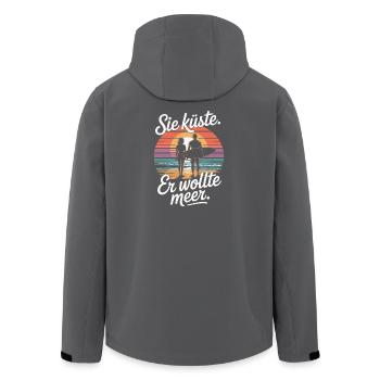 Sie Küste Er Wollte Meer Strand Liebe Welle Surfer - Recycelte Männer Softshell-Jacke von Stanley/Stella - Anthrazit - Hinten - AI Model Male 185 light (185cm)
