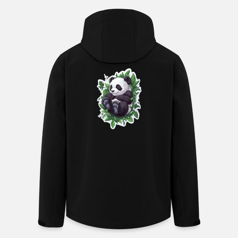 Ours panda mignon - Veste softshell homme en polyester recyclé Stanley/Stella - noir