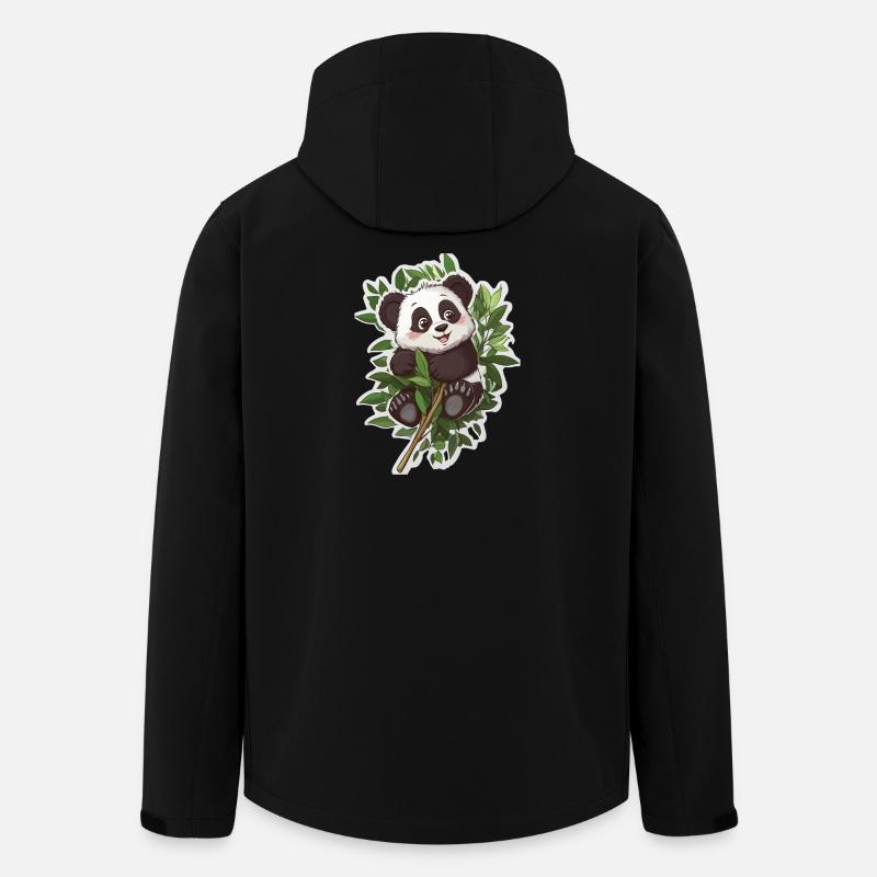 Süsser Pandabär - Recycelte Männer Softshell-Jacke von Stanley/Stella - Schwarz