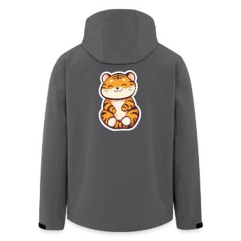 Cute Tiger – Fun Gift Idea for Kids - Men’s Recycled Softshell Jacket by Stanley/Stella - anthracite - Back - AI Model Male 185 light (185cm)