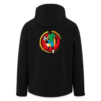 Footballeur puissant – Graphismes de sport rétro - Veste softshell homme en polyester recyclé Stanley/Stella - noir - Dos - AI Model Male 185 light (185cm)