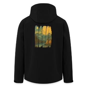 Paysage Montagneux Crépuscule Nature - Veste softshell homme en polyester recyclé Stanley/Stella - noir - Dos - AI Model Male 185 light (185cm)