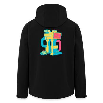 Pop Art Toy Set - Recycelte Männer Softshell-Jacke von Stanley/Stella - Schwarz - Hinten - AI Model Male 185 light (185cm)