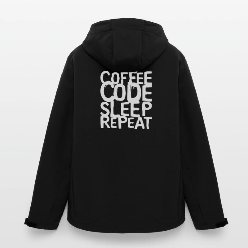 coffee code Programmeur - Informatique Travail Logo Veste softshell homme en polyester recyclé Stanley/Stella