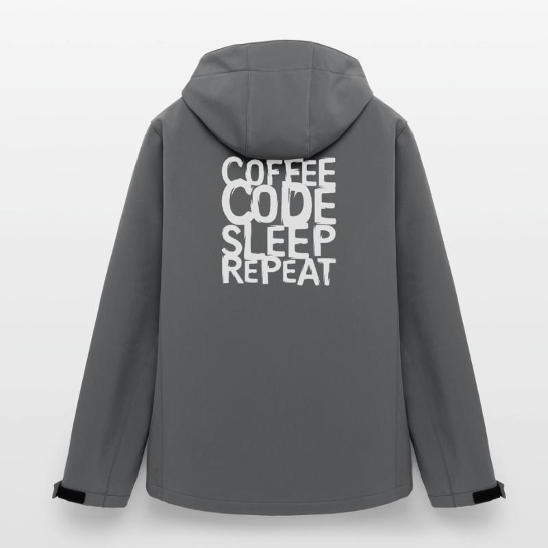 coffee code Programmer - Computer Science Work Logo Men’s Recycled Softshell Jacket by Stanley/Stella