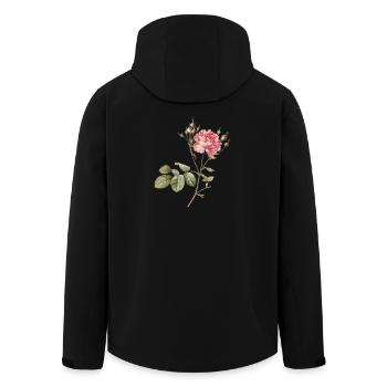 Vintage Rose Botanische Illustration - Recycelte Männer Softshell-Jacke von Stanley/Stella - Schwarz - Hinten - AI Model Male 185 light (185cm)