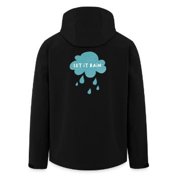 Cloud Let it rain Rain Weather Nursery Dots - Men’s Recycled Softshell Jacket by Stanley/Stella - black - Back - AI Model Male 185 light (185cm)