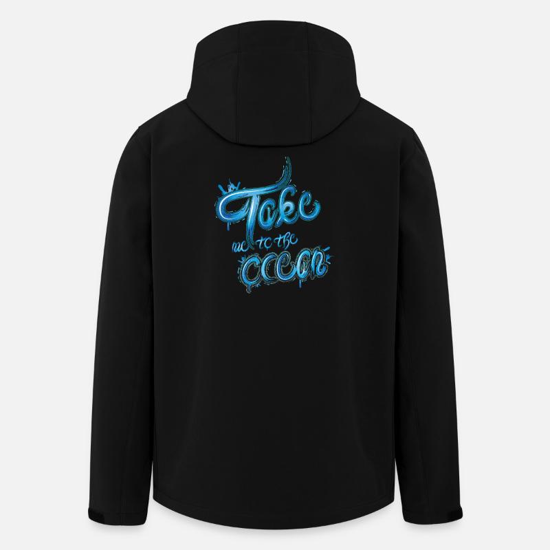 Emmenez-moi à l’océan en disant - Veste softshell homme en polyester recyclé Stanley/Stella - noir