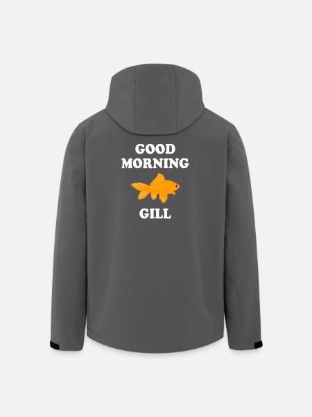 Bold Goldfish with Good Morning Greet - Men’s Recycled Softshell Jacket by Stanley/Stella - black