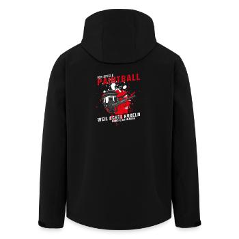 Paintball - Recycelte Männer Softshell-Jacke von Stanley/Stella - Schwarz - Hinten - AI Model Male 185 light (185cm)