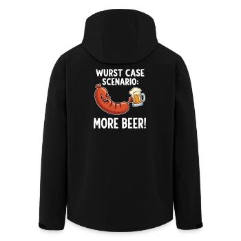 Scénario de cas de saucisse : plus de bière ! - Veste softshell homme en polyester recyclé Stanley/Stella - noir - Dos - AI Model Male 185 light (185cm)