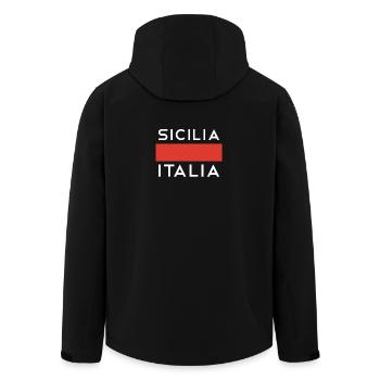 Sizilien Hoodie - Recycelte Männer Softshell-Jacke von Stanley/Stella - Schwarz - Hinten - AI Model Male 185 light (185cm)