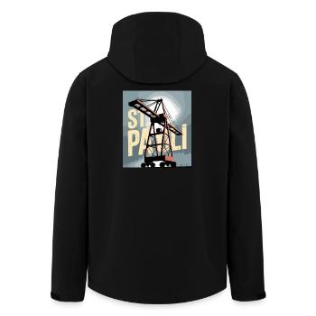 St. Pauli Hamburg Port Harbour Crane Nostalgia - Men’s Recycled Softshell Jacket by Stanley/Stella - black - Back - AI Model Male 185 light (185cm)
