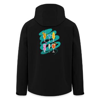 Cocktails im Trend - Recycelte Männer Softshell-Jacke von Stanley/Stella - Schwarz - Hinten - AI Model Male 185 light (185cm)
