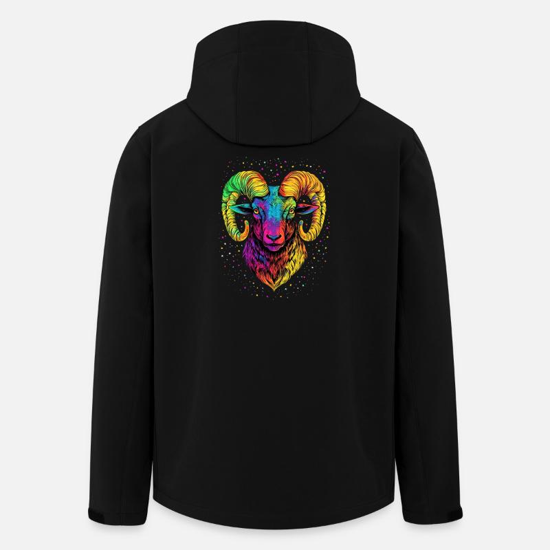 Widder Mufflon Aries Wilde Schafe Männliches Schaf - Recycelte Männer Softshell-Jacke von Stanley/Stella - Schwarz