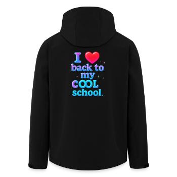 Neon Retro Zurück zur Schule Design - Recycelte Männer Softshell-Jacke von Stanley/Stella - Schwarz - Hinten - AI Model Male 185 light (185cm)