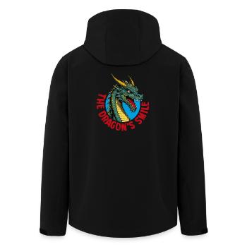 Lächelnder Drache - Recycelte Männer Softshell-Jacke von Stanley/Stella - Schwarz - Hinten - AI Model Male 185 light (185cm)