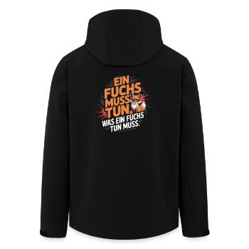 Fuchs Spruch Ein Fuchs Muss Tun Was Fuchs Tun Muss - Recycelte Männer Softshell-Jacke von Stanley/Stella - Schwarz - Hinten - AI Model Male 185 light (185cm)