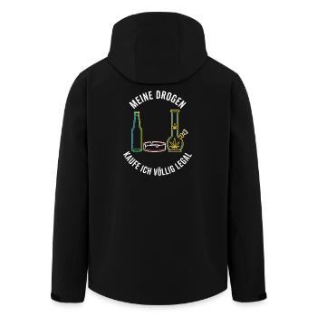 My drugs – completely legal! - Men’s Recycled Softshell Jacket by Stanley/Stella - black - Back - AI Model Male 185 light (185cm)
