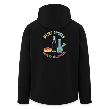My drugs – completely legal! - Men’s Recycled Softshell Jacket by Stanley/Stella - black - Back - AI Model Male 185 light (185cm)