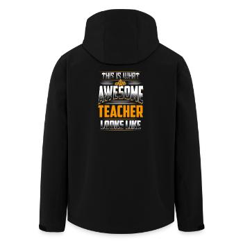 Awesome Teacher Human Collar Print - Recycelte Männer Softshell-Jacke von Stanley/Stella - Schwarz - Hinten - AI Model Male 185 light (185cm)
