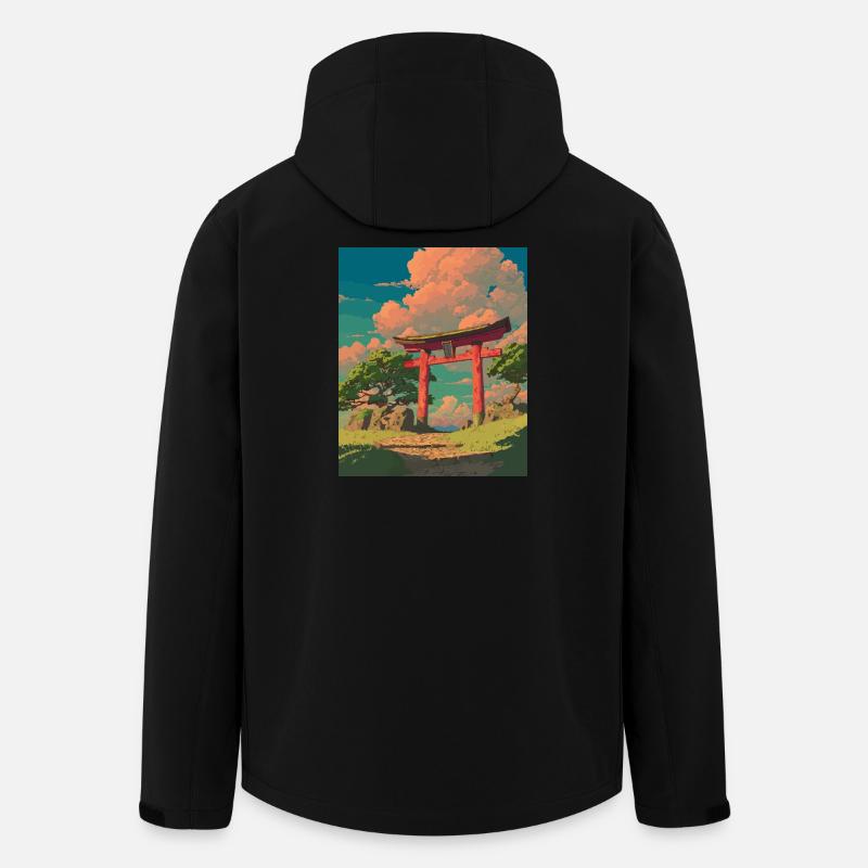 Serene Japan Torii Gateway Scene - Men’s Recycled Softshell Jacket by Stanley/Stella - black