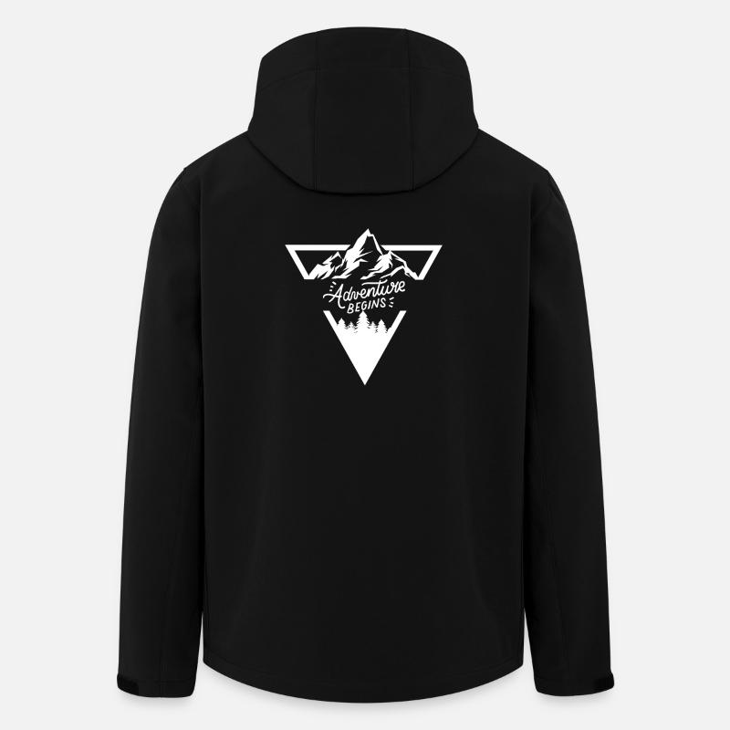 Mountain Adventure Motivational Design - Men’s Recycled Softshell Jacket by Stanley/Stella - black