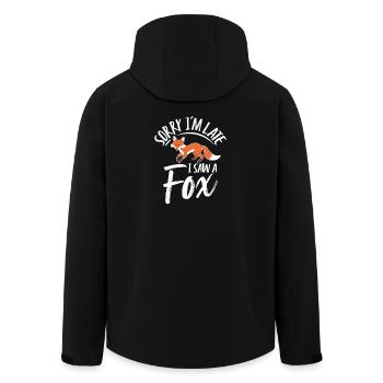 Humorvolles Fuchs-Design und lustiger Slogan - Recycelte Männer Softshell-Jacke von Stanley/Stella - Schwarz - Hinten - AI Model Male 185 light (185cm)