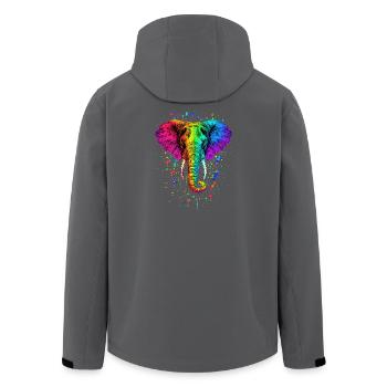 Elephant Trunk Africa Safari Wilderness Elephant - Men’s Recycled Softshell Jacket by Stanley/Stella - black - Back - AI Model Male 185 light (185cm)