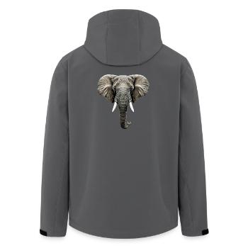 Elephant Trunk Africa Safari Wilderness Elephant - Men’s Recycled Softshell Jacket by Stanley/Stella - anthracite - Back - AI Model Male 185 light (185cm)