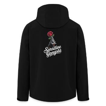 Sensitive Gangsta - Men’s Recycled Softshell Jacket by Stanley/Stella - black - Back - AI Model Male 185 light (185cm)