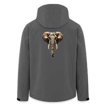 Elephant Trunk Africa Safari Wilderness Elephant - Men’s Recycled Softshell Jacket by Stanley/Stella - anthracite - Back - AI Model Male 185 light (185cm)