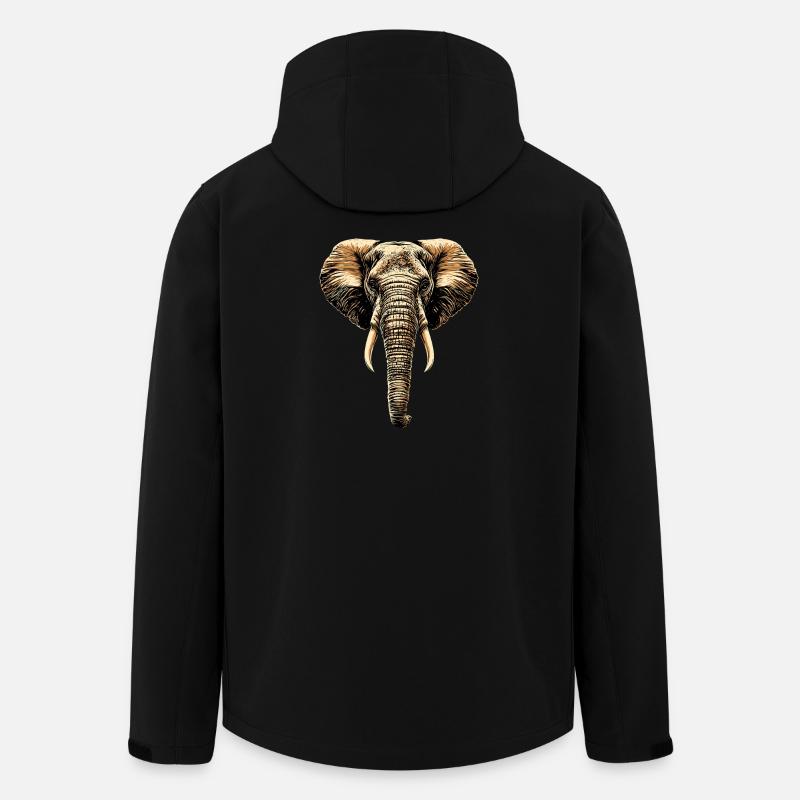 Elefant Rüssel Afrika Safari Wildnis Elefanten - Recycelte Männer Softshell-Jacke von Stanley/Stella - Schwarz