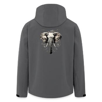 Elephant Trunk Africa Safari Wilderness Elephant - Men’s Recycled Softshell Jacket by Stanley/Stella - anthracite - Back - AI Model Male 185 light (185cm)