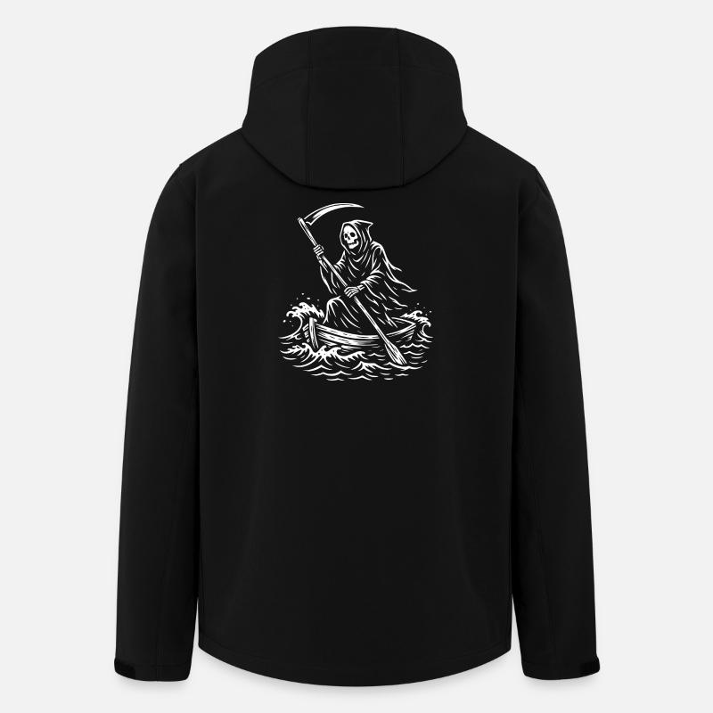 Makabres Sensenmann-Bootsdesign - Recycelte Männer Softshell-Jacke von Stanley/Stella - Schwarz