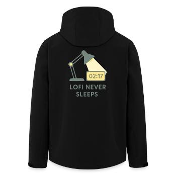 Lofi Never Sleeps Hoodie – Night Study Vibes - Recycelte Männer Softshell-Jacke von Stanley/Stella - Schwarz - Hinten - AI Model Male 185 light (185cm)