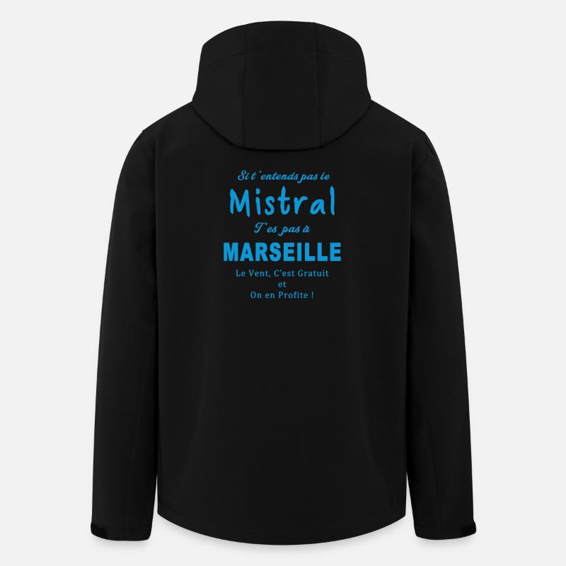 Wenn Sie den Mistral nicht hören, sind Sie nicht in Marseille - Recycelte Männer Softshell-Jacke von Stanley/Stella - Schwarz