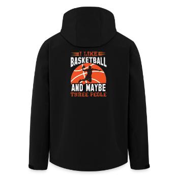 Ich mag Basketball und vielleicht drei Leute - Recycelte Männer Softshell-Jacke von Stanley/Stella - Schwarz - Hinten - AI Model Male 185 light (185cm)