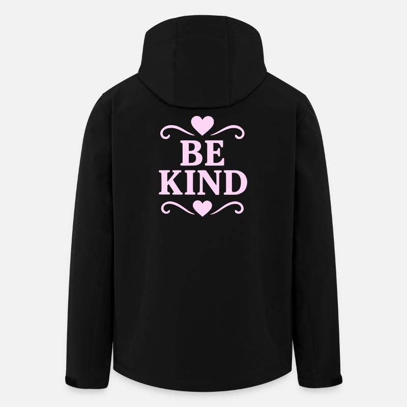 Slogan Be Kind in rosa - Recycelte Männer Softshell-Jacke von Stanley/Stella - Schwarz