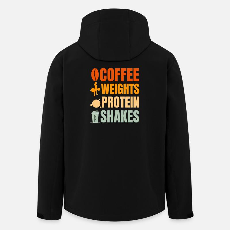 Kaffeegewichte und Proteinshakes - Gewichtheben - Recycelte Männer Softshell-Jacke von Stanley/Stella - Schwarz