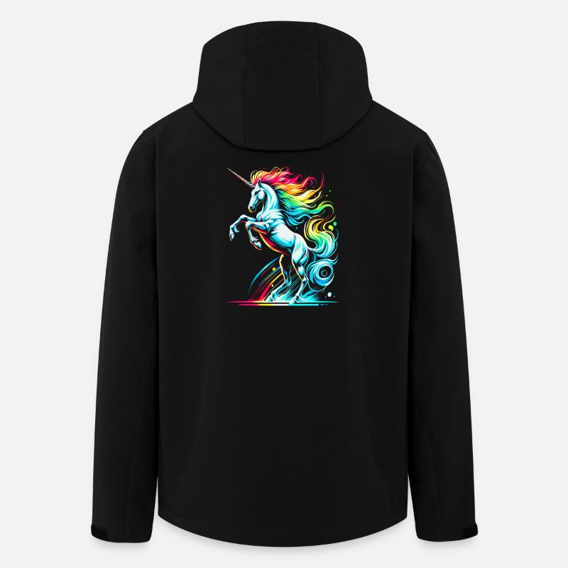 Lebendige Neon-Einhorn-Toleranz-Illustration - Recycelte Männer Softshell-Jacke von Stanley/Stella - Schwarz