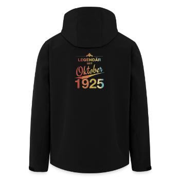 100th Birthday Legendary since October 1925 - Men’s Recycled Softshell Jacket by Stanley/Stella - black - Back - AI Model Male 185 light (185cm)
