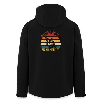 Invasion Des Abeilles Frelons Asiatiques Rétro Vintage - Veste softshell homme en polyester recyclé Stanley/Stella - noir - Dos - AI Model Male 185 light (185cm)