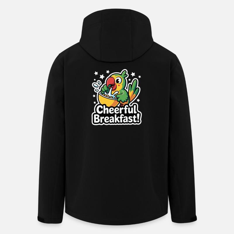 Vibrant Parrot with Cheerful Breakfast - Men’s Recycled Softshell Jacket by Stanley/Stella - black