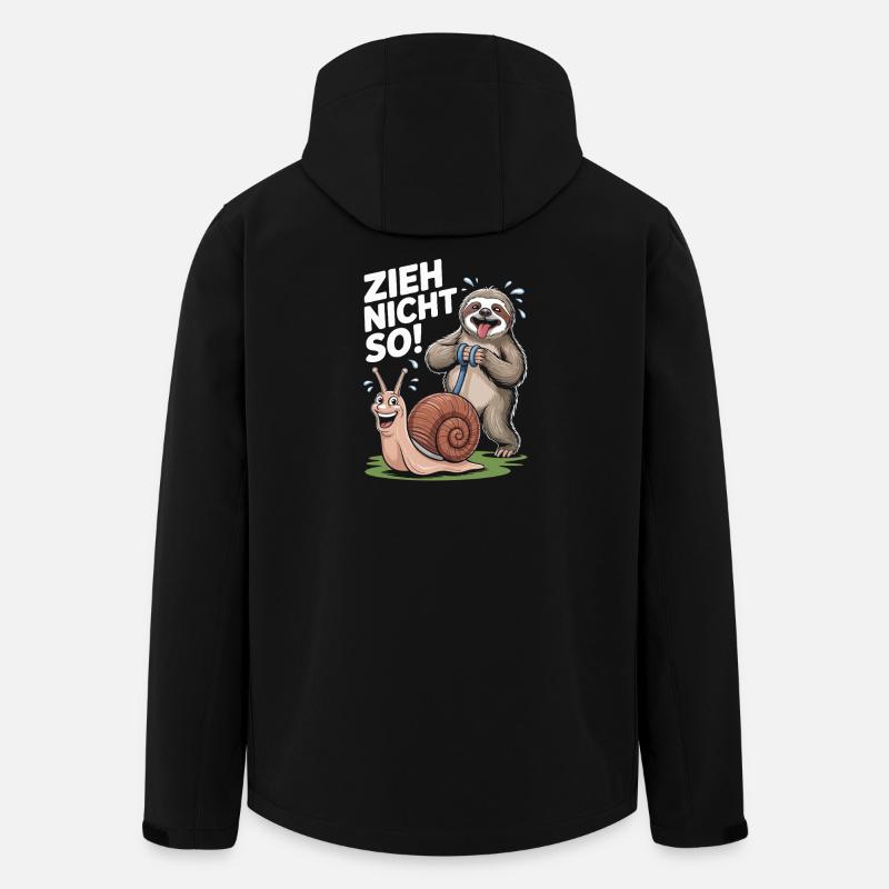Witziges Faultier mit Schnecke Zieh nicht so - Recycelte Männer Softshell-Jacke von Stanley/Stella - Schwarz