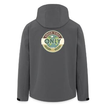 Vintage Globe Green Vibes Only - Men’s Recycled Softshell Jacket by Stanley/Stella - black - Back - AI Model Male 185 light (185cm)